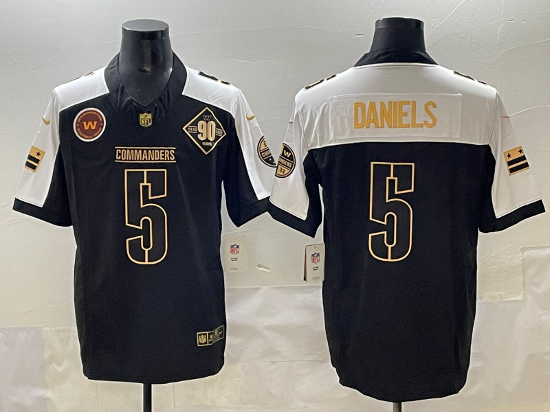 Men Washington Commanders #5 Daniels black  Nike NFL 2025 jersey 001